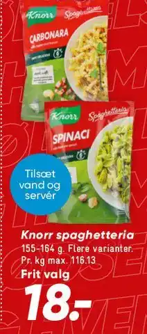 Bilka Knorr spaghettier / pastaret tilbud