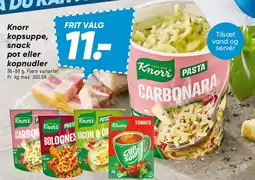 Bilka Knorr kopsuppe / snack pot / kopnudler tilbud