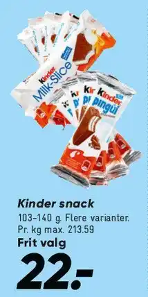 Bilka Kinder snack tilbud