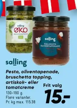Bilka salling pesto / tapenade tilbud