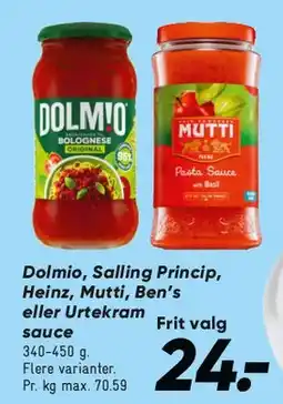 Bilka Dolmio / Mutti sauce tilbud