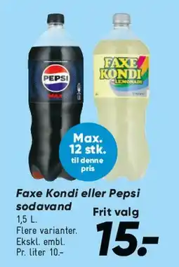 Bilka Faxe Kondi eller Pepsi tilbud