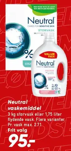 Bilka Neutral vaskemiddel tilbud
