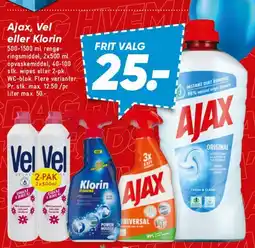 Bilka Vel, Klorin eller Ajax (rengøringsmidler) tilbud