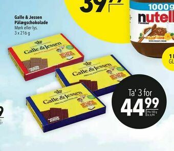 Citti Galle & Jessen Pålægschokolade tilbud