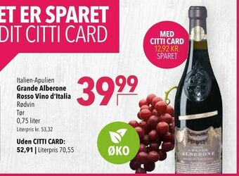 Citti Grande Alberone Rosso Vino d'Italia tilbud