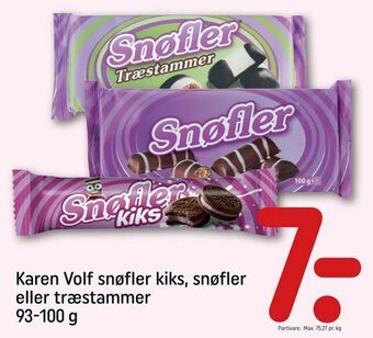 Karen Volf snøfler kiks, snøfler eller træstammer