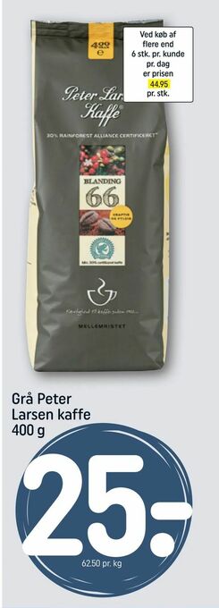 REMA 1000 Grå Peter Larsen kaffe tilbud