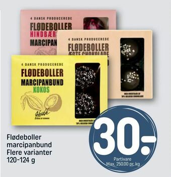 Flødeboller marcipanbund