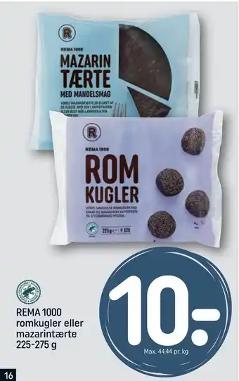 REMA 1000 REMA 1000 romkugler eller mazarintærte tilbud