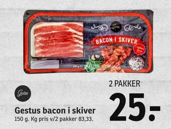 SPAR Gestus bacon i skiver tilbud
