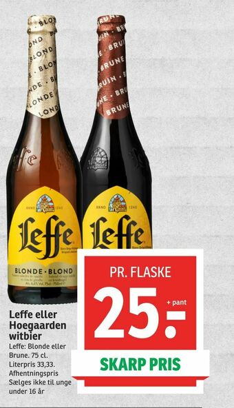 SPAR Leffe eller Hoegaarden witbier tilbud
