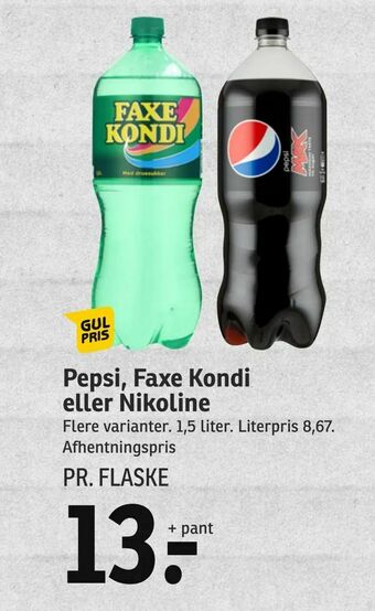 SPAR Pepsi, Faxe Kondi eller Nikoline tilbud