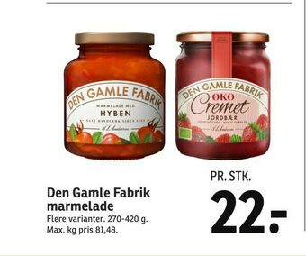 SPAR Den Gamle Fabrik marmelade tilbud
