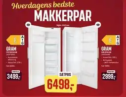 Skousen FRYSESKAB 34SF4186 + KØLESKAB 34SK4186 tilbud