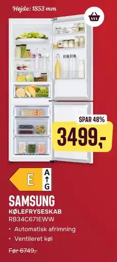 Skousen SAMSUNG KØLEFRYSESKAB RB34C671EWW tilbud