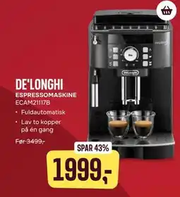 Skousen DE'LONGHI ESPRESSOMASKINE tilbud