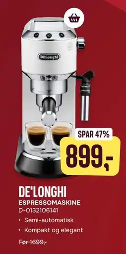 Skousen DE'LONGHI ESPRESSOMASKINE D-0132106141 tilbud