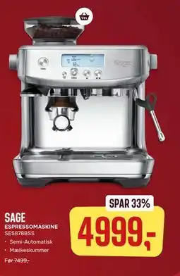 Skousen SAGE ESPRESSOMASKINE SES878BSS tilbud