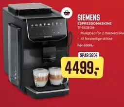 Skousen SIEMENS ESPRESSOMASKINE TP553E09 tilbud