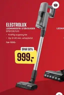 Skousen ELECTROLUX LEDNINGSFRI STØVSUGER EP61CB21UG tilbud