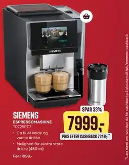 Skousen SIEMENS ESPRESSOMASKINE TP725ET7 tilbud