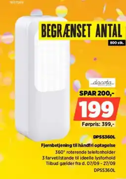 Power dacota fjernbetjening til håndfri optagelse tilbud