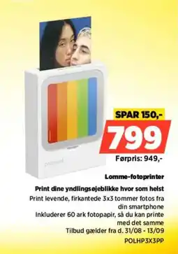 Power Polaroid lomme-fotprinter tilbud