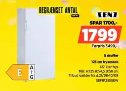 Power Senz 125 cm fryseskab tilbud