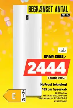 Power kulz 185 cm fryseskab tilbud
