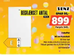 Power Senz 86 cm fryseskab tilbud