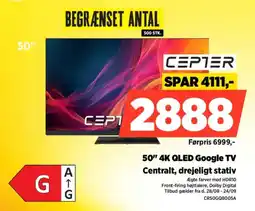 Power Cepter 50" 4K QLED Google TV tilbud