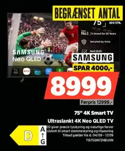 Power Samsung 75" 4K Smart TV Ultraslankt 4K Neo QLED TV tilbud