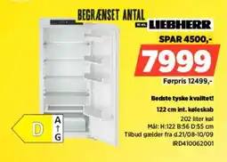 Power Liebherr 122 cm int. køleskab tilbud