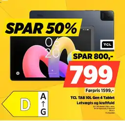 Power Tcl tab 10l gen 4 tablet tilbud