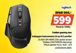Power Logitech trådløs gaming mus tilbud