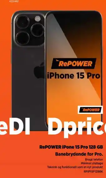 Power RePOWER iPhone 15 Pro 128 GB tilbud