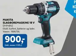Davidsen Makita slagboremaskine 18 v dhp484z tilbud