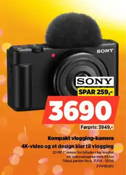 Power Sony Kompakt vlogging-kamera tilbud