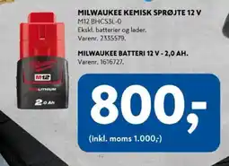 Davidsen Milwaukee kemisk sprøjte 12 v tilbud