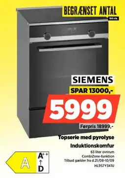 Power Siemens Topserie med pyrolyse Induktionskomfur tilbud