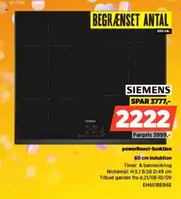 Power Siemens 60 cm induktion tilbud