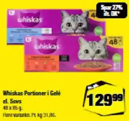 Calle Whiskas Portioner i Gelé tilbud