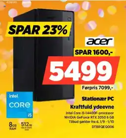 Power Acer Stationær PC Kraftfuld ydeevne tilbud