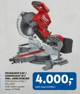 Davidsen Milwaukee kap-/geringssav 18 v inkl. arbejdsbord tilbud