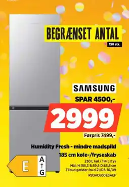 Power Samsung 185 cm køle-/fryseskab tilbud