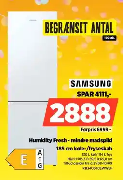 Power Samsung humidity fresh - mindre madspild 185 cm køle-/fryseskab tilbud