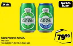 Calle Tuborg Pilsner el. Nul 0,0% tilbud