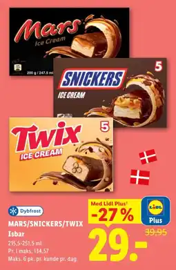 Lidl Mars/Snickers/Twix Isbar tilbud
