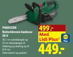 Lidl Parkside batteridreven kædesav 20 V tilbud